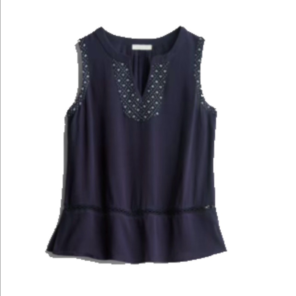 Elegant Navy Sleeveless Blouse